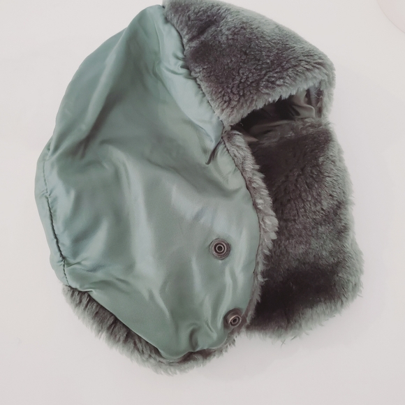 60s PROPPER Med Helmet Flyers Winter Hat B9B Green Nylon Aviator Pilot NO STRAP! - Picture 8 of 13